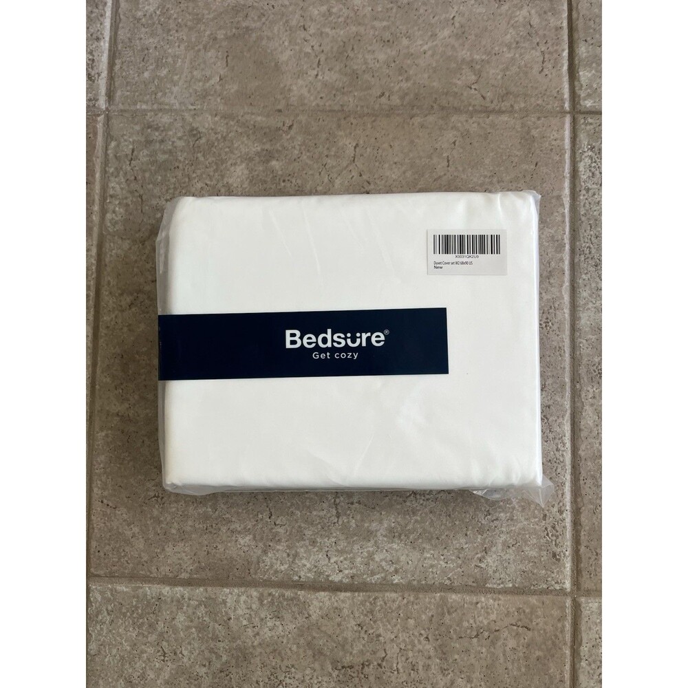 Bedsure White Duvet Cover Set Twin 68 X 90 2 Piece Set NEW